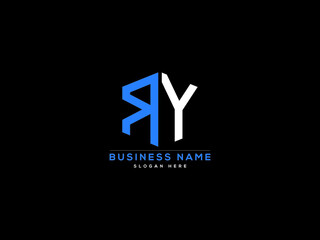 Letter RY Logo, creative ry logo icon vector for business - obrazy, fototapety, plakaty