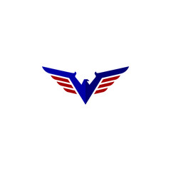 V Eagle Logo Simple and Strong Design