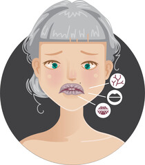 Women lip problem girl 's cracked lips caused dry skin problem