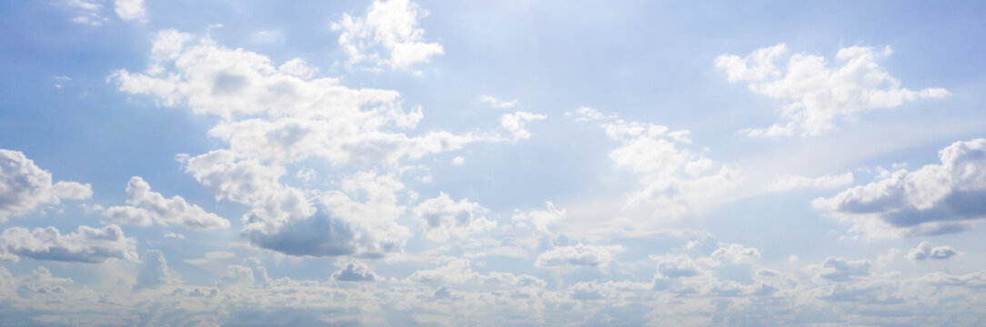 blue sky background with beautiful white cloud nature background, idea for website or wallpaper background.