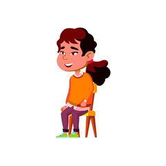 happy girl kid in circus cartoon vector. happy girl kid in circus character. isolated flat cartoon illustration