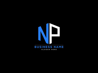 Letter NP Logo, creative np logo icon vector for business - obrazy, fototapety, plakaty