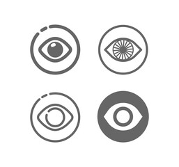 Eye line icon set. Vision, looking