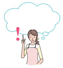 思いつく若い女性