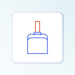 Line Dustpan icon isolated on white background. Cleaning scoop services. Colorful outline concept. Vector