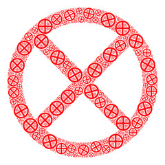 Recursive mosaic stopped. Vector mosaic is made with random stopped elements. Flat vector design on a white background.