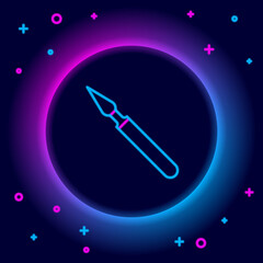 Glowing neon line Medical surgery scalpel tool icon isolated on black background. Medical instrument. Colorful outline concept. Vector