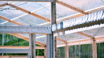 Close up of transparent tent for an event.