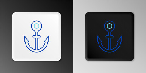 Line Anchor icon isolated on grey background. Colorful outline concept. Vector