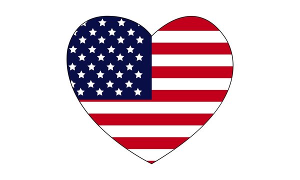  4th of July, US Flag Heart, Heart, USA Vector And Clip Art