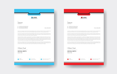 Abstract corporate business letterhead design template