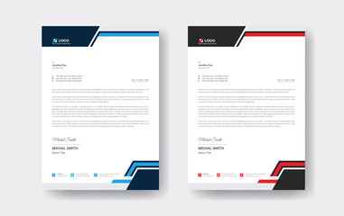 Abstract corporate business letterhead design template
