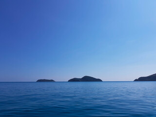 Blue sky, blue sea, white clouds