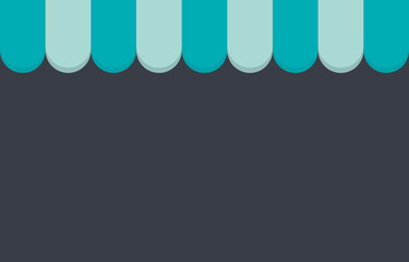 Light Blue Awning storefront shop with blank space.Shopping Online,Ecommerce Concept.vector, illustration for banner, website, advertisement, poster,Flyer,sale promotion,Marketing