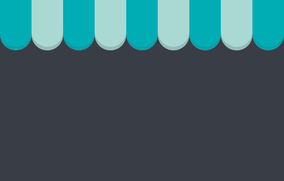 Light Blue Awning storefront shop with blank space.Shopping Online,Ecommerce Concept.vector, illustration for banner, website, advertisement, poster,Flyer,sale promotion,Marketing