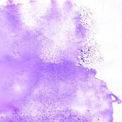 Abstract watercolor. Blue purple lilac pink aquarelle on a white background.  Hand drawn. Splash, fluid, burst. Beautiful artistic background  space for design. Web banner.