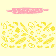 Bakery doodle illustration