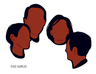 set of face illustrations (discussion, business)