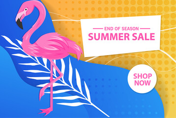 Summer sale banner template, Summer sale bright background for your advertisement