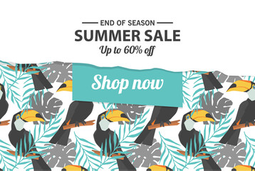 Summer sale banner template, Summer sale bright background for your advertisement