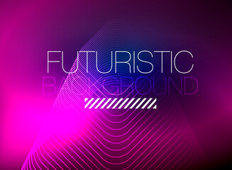 Neon color square shape lines abstract background. Shiny magic energy and motion concept, vector abstract wallpaper background