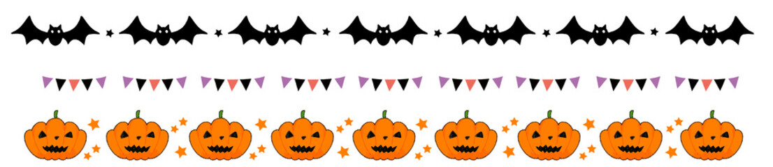 ハロウィンイラスト飾り罫セット_B