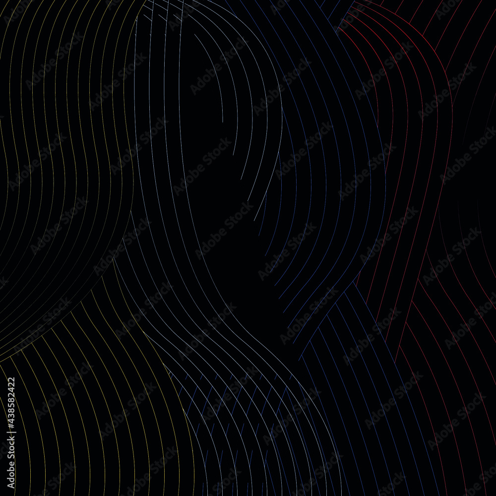 Poster vector of design colorful abstract digital sound wave on a black background. voice recognition, equa