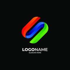 colorful letter s abstract logo