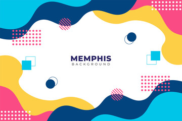 Abstract Geometric Shape Memphis Style Colorful Background