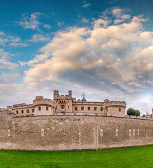 Fototapeta premium Panoramic view of Tower of London ancient landmark - UK