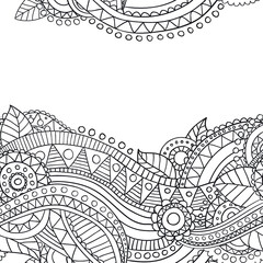 Hand drawn seamless doodle ornament pattern