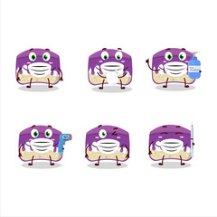 A picture of grapes cake cartoon design style keep staying healthy during a pandemic