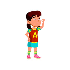 rugby fan girl supporting sportive team cartoon vector. rugby fan girl supporting sportive team character. isolated flat cartoon illustration