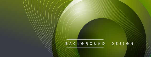 Gradient circles with shadows. Vector techno abstract background. Modern overlapping forms wallpaper background, design template