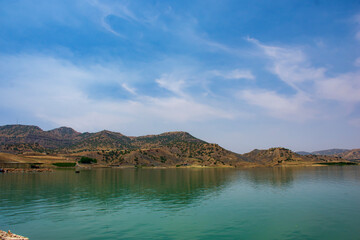 lake and mountains