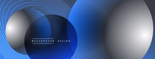 Gradient circles with shadows. Vector techno abstract background. Modern overlapping forms wallpaper background, design template