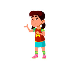 sad girl supporter feel indignant of soccer team play cartoon vector. sad girl supporter feel indignant of soccer team play character. isolated flat cartoon illustration