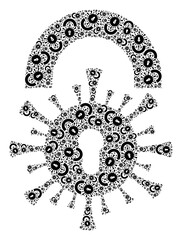 Recursive collage viral lockdown. Vector collage is done with randomized viral lockdown parts. Flat vector design on a white background.