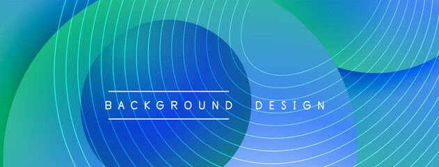 Gradient circles with shadows. Vector techno abstract background. Modern overlapping forms wallpaper background, design template