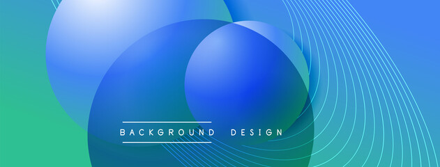 Gradient circles with shadows. Vector techno abstract background. Modern overlapping forms wallpaper background, design template
