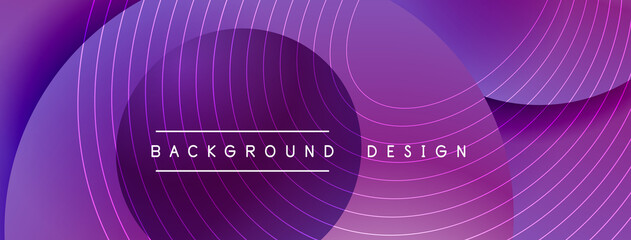 Gradient circles with shadows. Vector techno abstract background. Modern overlapping forms wallpaper background, design template