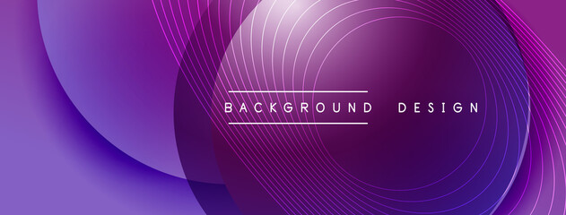 Gradient circles with shadows. Vector techno abstract background. Modern overlapping forms wallpaper background, design template