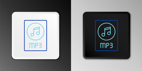 Line MP3 file document. Download mp3 button icon isolated on grey background. Mp3 music format sign. MP3 file symbol. Colorful outline concept. Vector