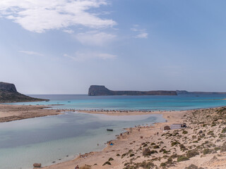 Amazing beach with turquoise water at Balos Lagoon and Gramvousa in Crete