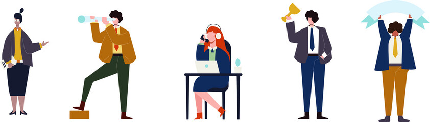 Avatar businessman in flat design style
