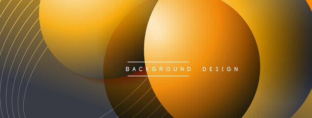 Gradient circles with shadows. Vector techno abstract background. Modern overlapping forms wallpaper background, design template