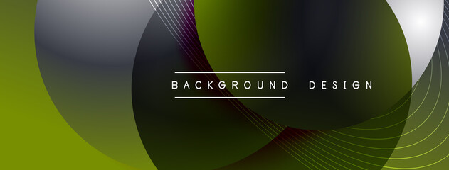 Gradient circles with shadows. Vector techno abstract background. Modern overlapping forms wallpaper background, design template