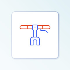 Line Bicycle handlebar icon isolated on white background. Colorful outline concept. Vector