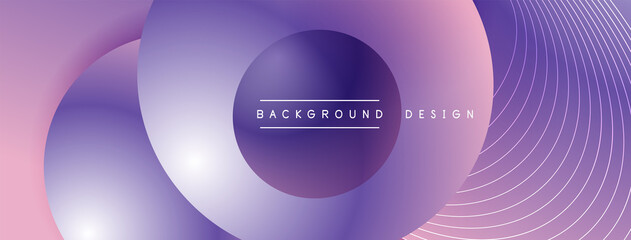 Gradient circles with shadows. Vector techno abstract background. Modern overlapping forms wallpaper background, design template