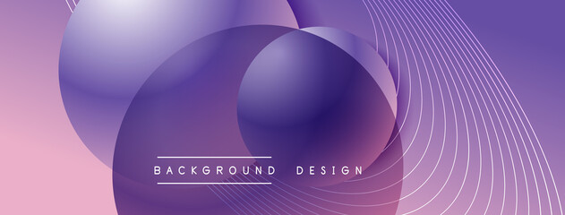 Gradient circles with shadows. Vector techno abstract background. Modern overlapping forms wallpaper background, design template
